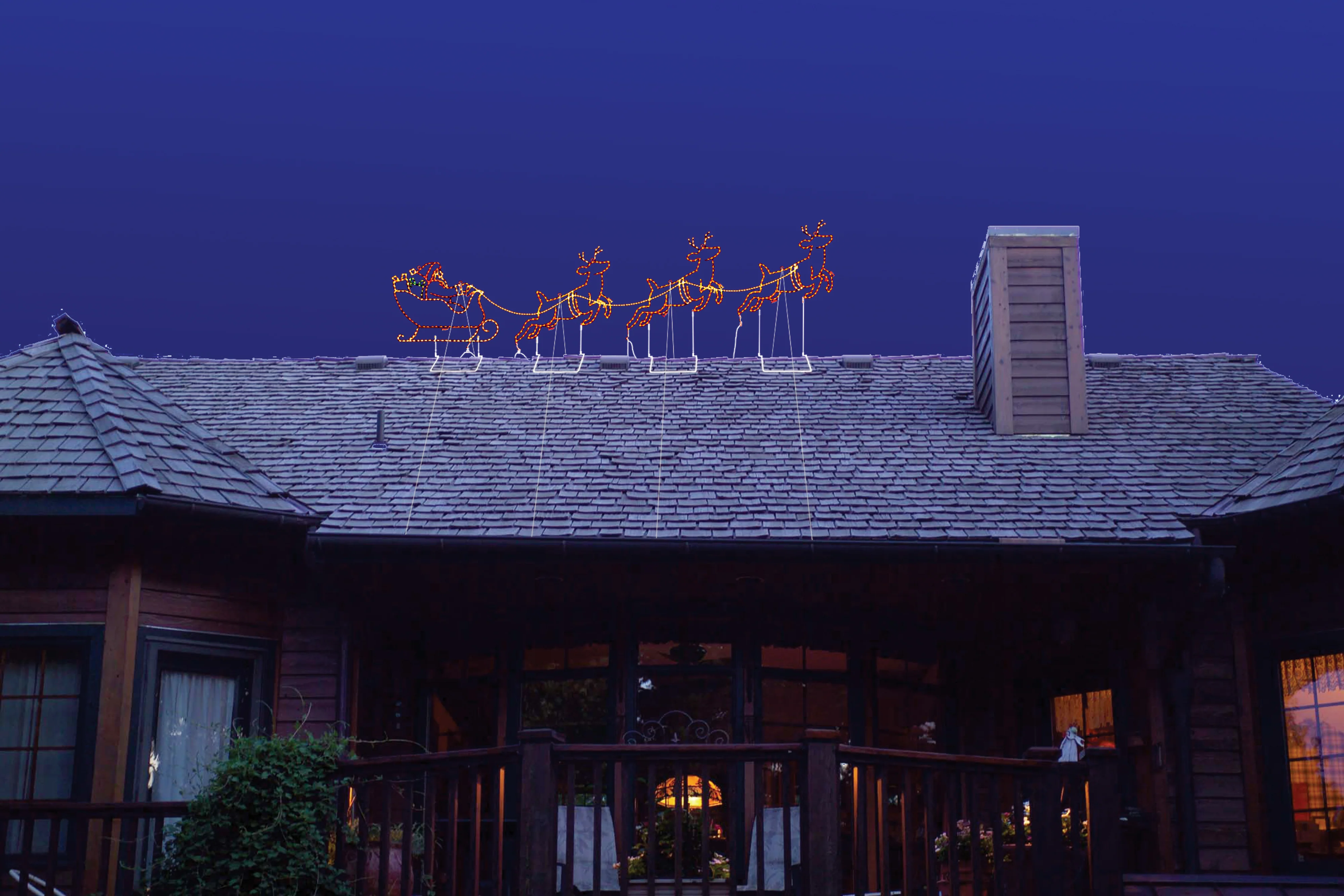 Small Santa Sleigh and Reindeer Set  (1220-N) - Image 3